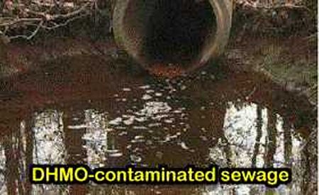 DHMO-contaminated sewage